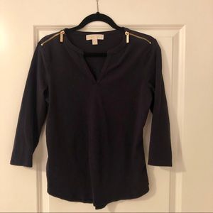 Dark Navy Michael Kors Zipper Shirt